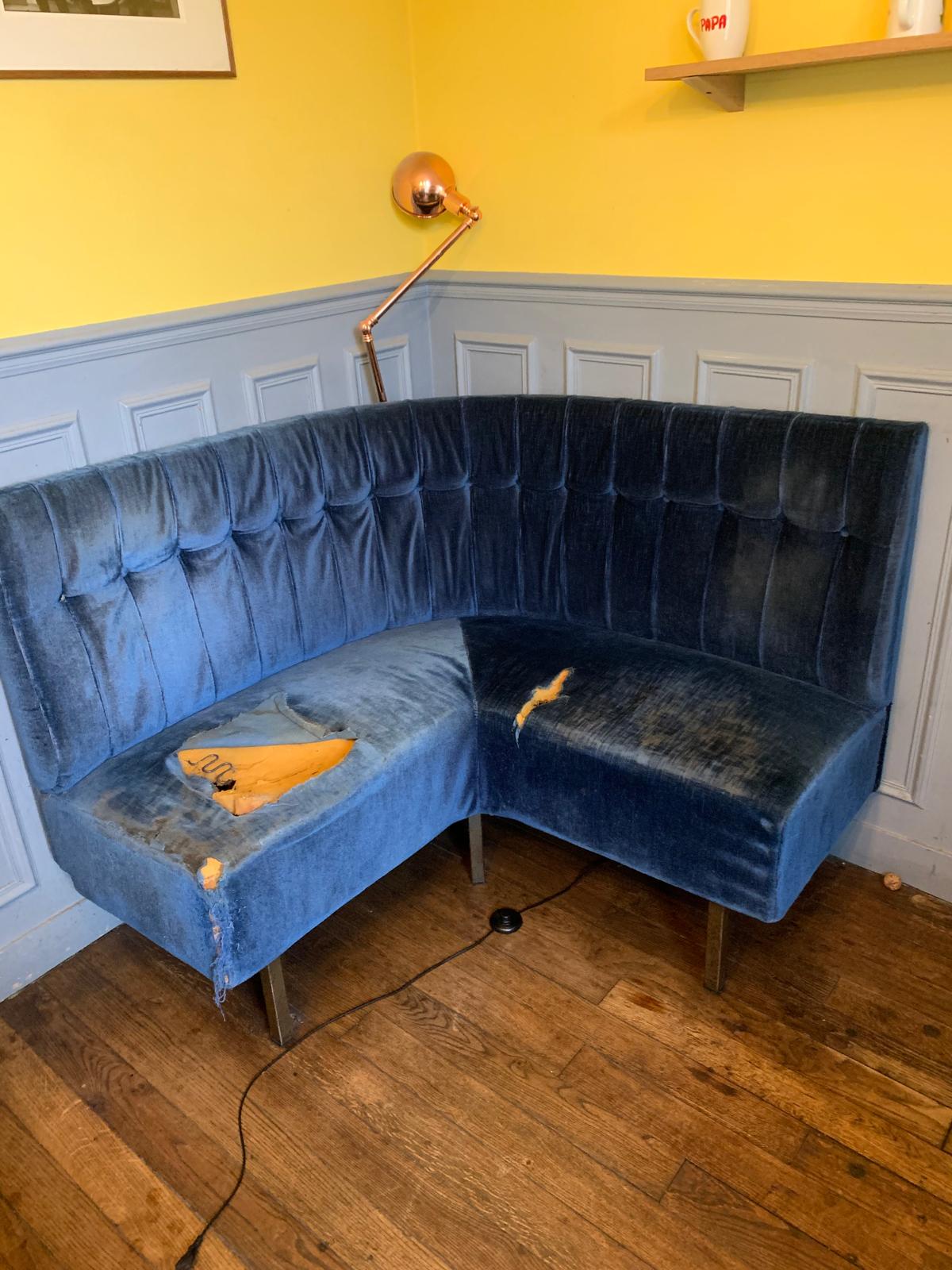 Banquette d’angle avant réfection